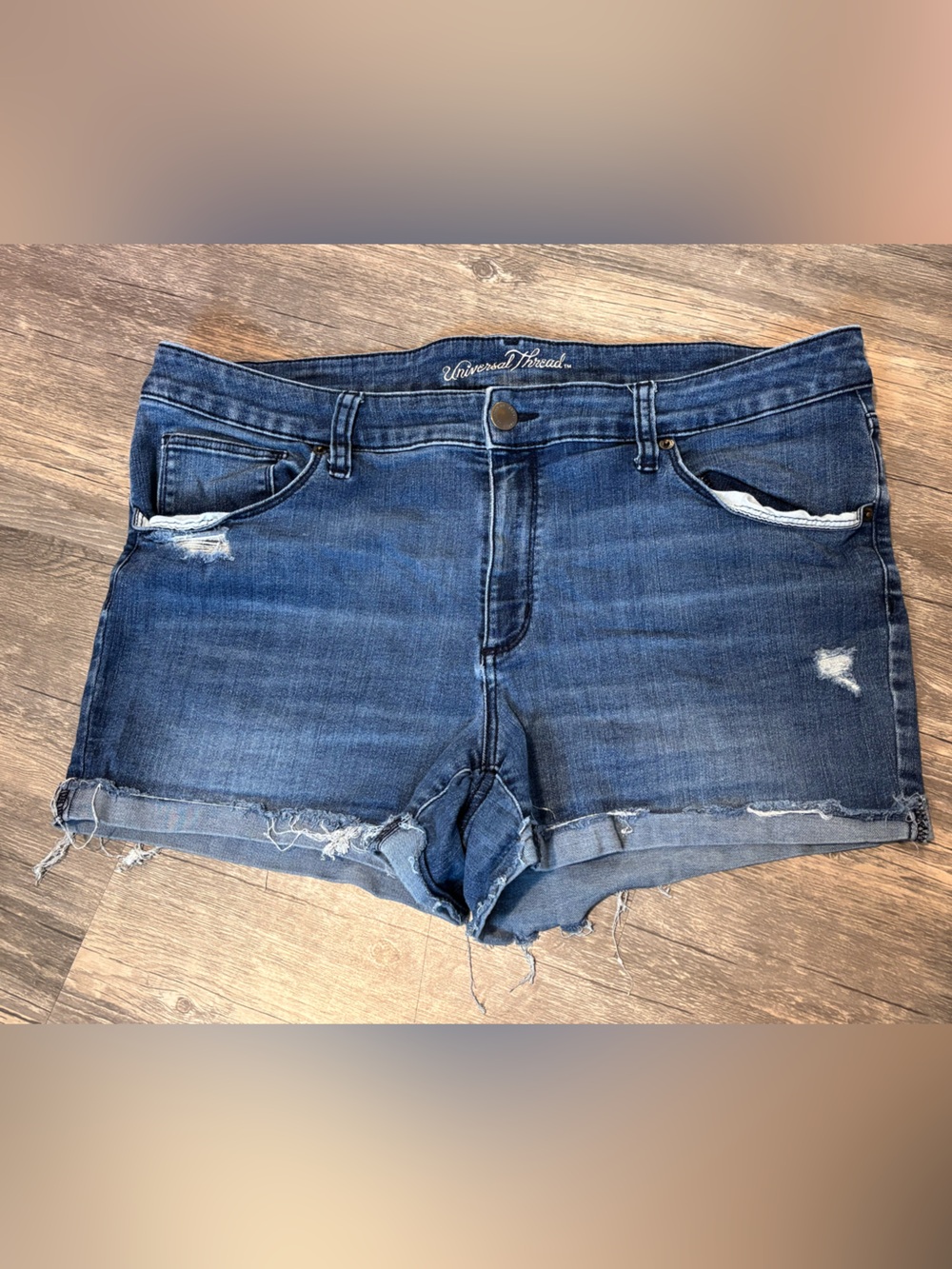 Universal Thread Light and Dark Blue Denim Shorts